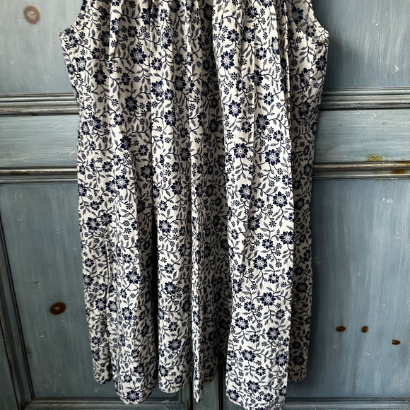 Doen Marjorie Cotton Tie Smocked Mini Dress Cream Jessamine Calico Print Size XL - Picture 9 of 10